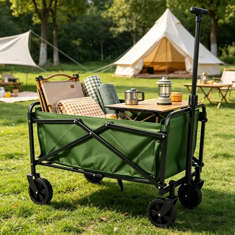 Small Foldable Wagon Cart Lightweight Trolley for Picnic Camping