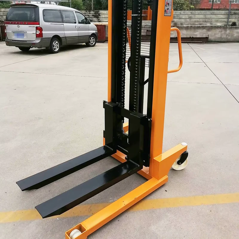 Small Forklift Stacker Forklift Hydraulic Pallet Truck Forklift Hand Manual Operated Stable Lifting