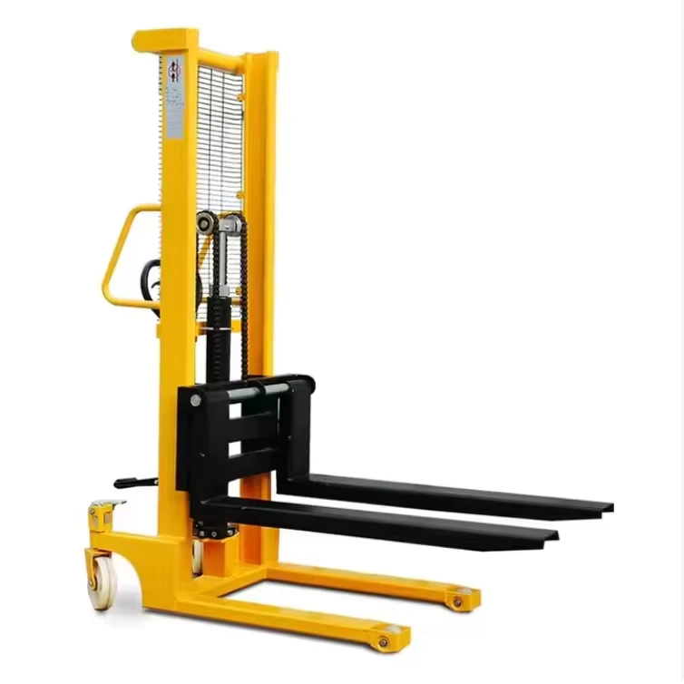 Small Hydraulic 500kg 1000kg Lifting Manual Lifting Stacker Forklift Truck