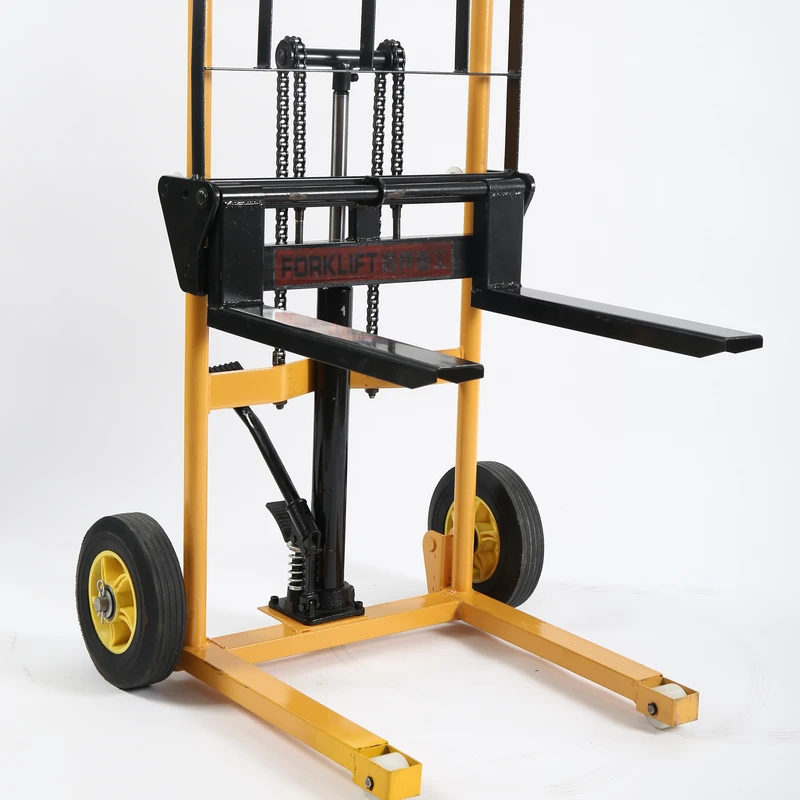 Small Manual Forklift 200 260kg Capacity Optional Straight Fork Multi Purpose Models 90cm 1.2m Lifting Height Stacker Truck