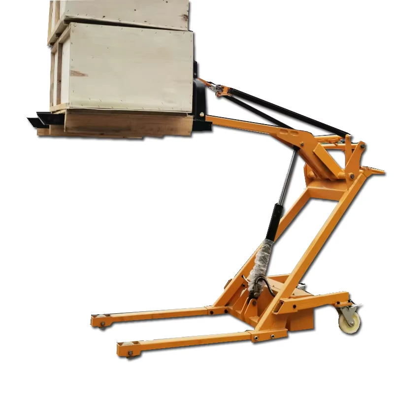 Small Manual Forklift Hydraulic Lifting and Handling Truck Curved Arm Loading Unloading 500kg Portable Stacker Forklift
