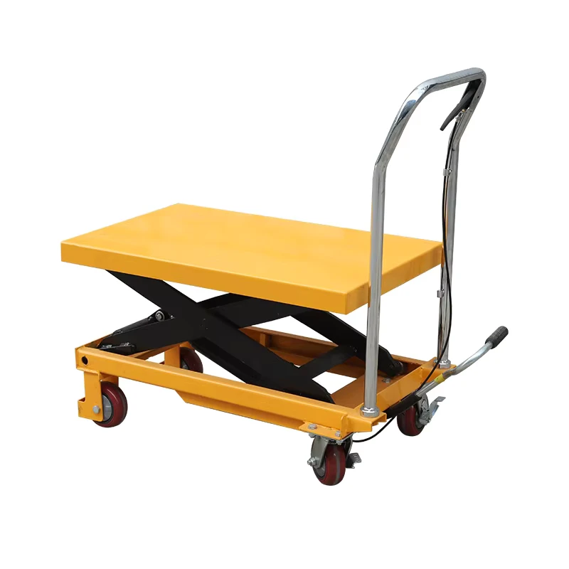 Small Manual Hydraulic Scissor Type Lift Platform Truck Electric Fixed Cargo Elevator Flatbed Handcart Manual Forklifts Product