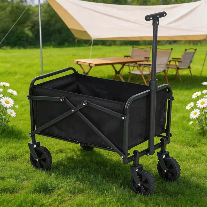 Small Mini Black Outdoor Camping Car Elderly Children Shopping Handcart Grocery Shopping Gift Customized Advertising Cart