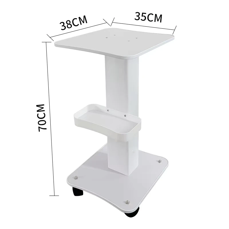 Small Mobile Beauty Cart with Bubble Shelf Base Thread Sculpting Water Light Storage Rack for Beauty Salons