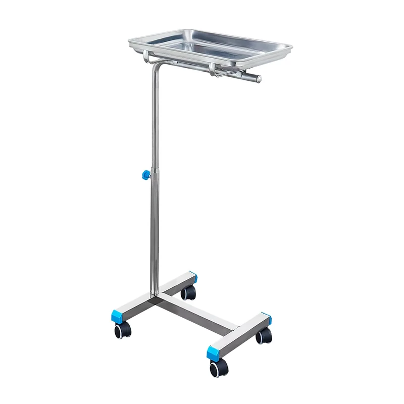 Small Size Single Pole Stainless Steel Hospital Trolley Height Adjustable Silent Wheels