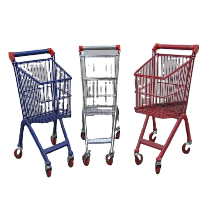 Smaller Folding Shopping Trolley Children 3 2.5 Inch PVC PU TPR Wheels High Quality Steel Frame 30L Capacity Zinc Chrome Baby