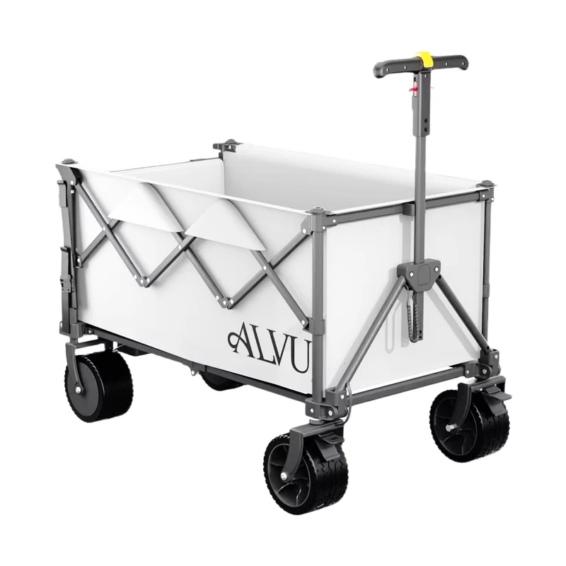 Smart Electric Camping Cart Foldable Ride Compatible Trailer Swivel Wheel Metal Construction for Outdoor Adventures Hauling