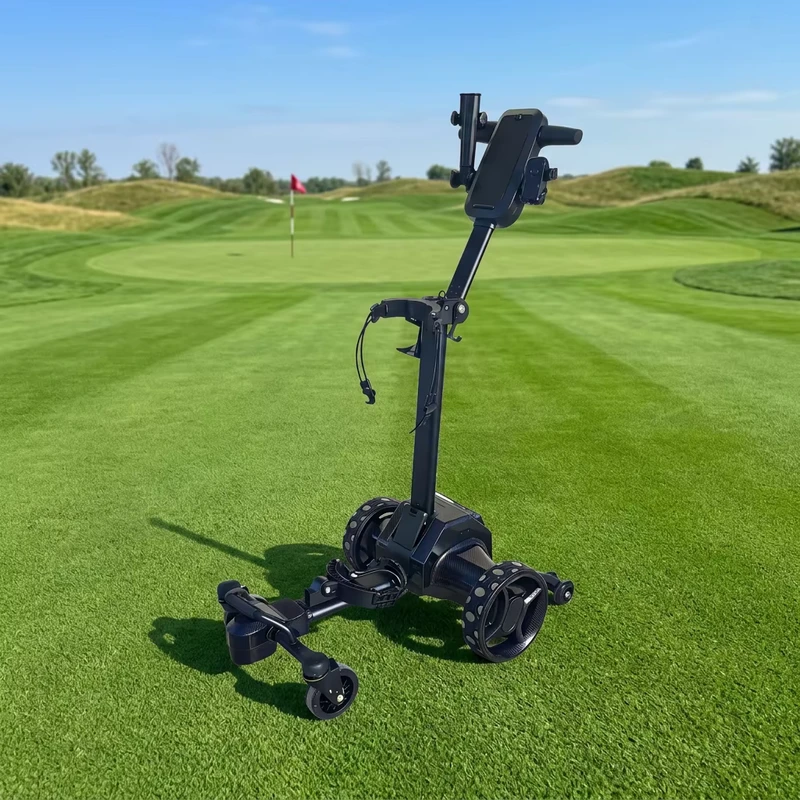 Smart Golf Bag Cart Remote Control Aluminium Alloy 7km/h Speed 80kg Load Capacity for Golf
