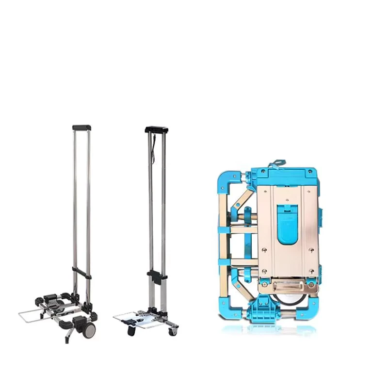 Smart Home Stainless Steel Mini Shopping Luggage Trolley Foldable Portable Hand Buggy Small Trailer for Household Handling