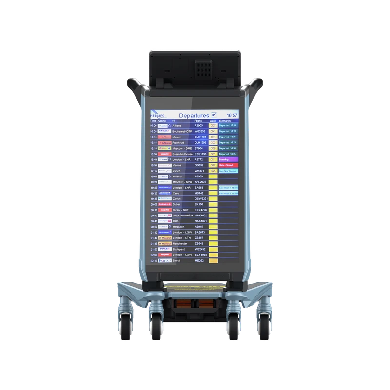 Smart Indoor Airport Trolley with 27/14 Inch LCD & AI Navigation
