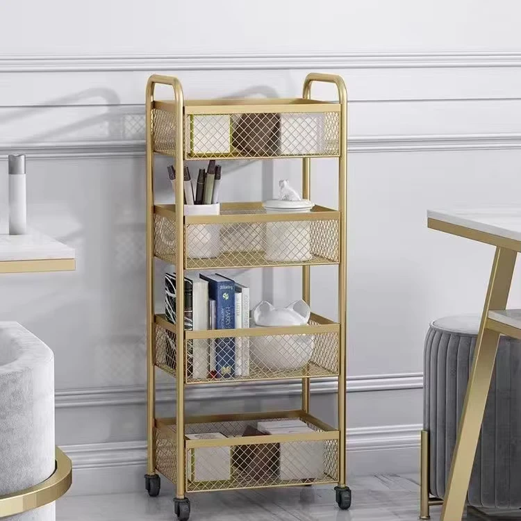 Sober Beauty New Design Makeup Salon Cart 3 Tiers Pedicure Spa Nail Shop Trolley Gold Beauty Trolley With Lockable Wheels