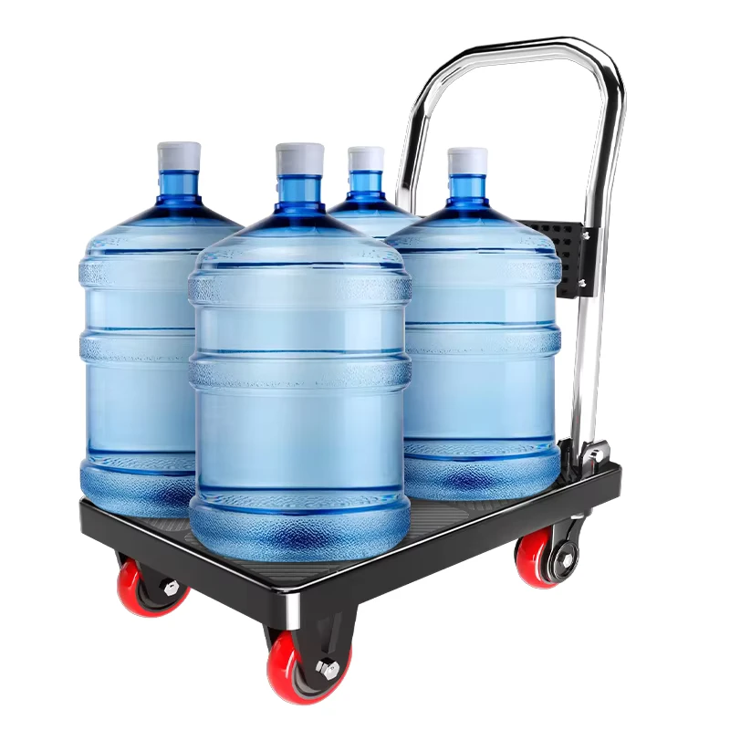 Source Factory Products 150kg Four Wheel Lockable Foldable Platform Truck for Warehouse Storage and Tool Handling