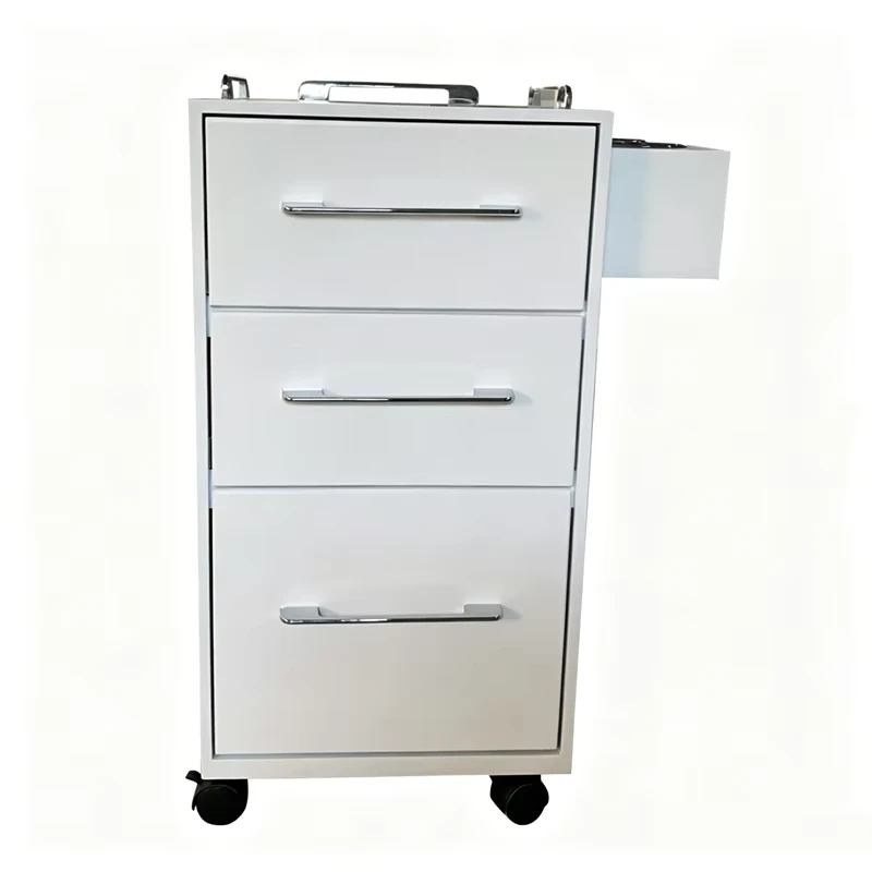 Spa Barber Shop Rolling Trolley with Lockable Storage Cabinet Smooth Swivel Wheels Multi Layer Organizer for Barber Tools