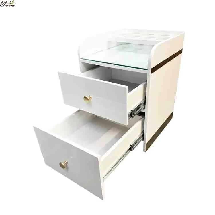 Spa Beauty Salon Rolling Wood Black Trolley Cart Luxury Accessory Cart