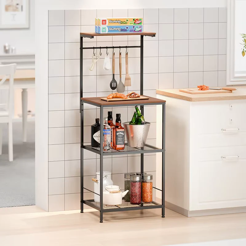 Space Saving 3 Layer Kitchen Cart Storage Trolley for Small Apartment Cooking Areas