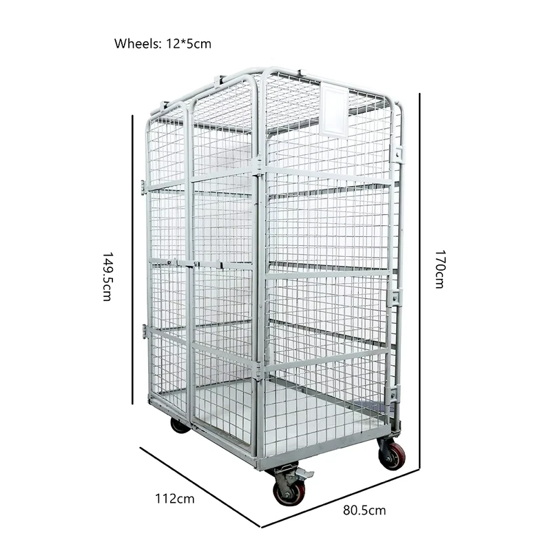 Space Saving Heavy Duty Logistics Cage Roll Cart with Reinforced Frame for Efficient Storage Solutions