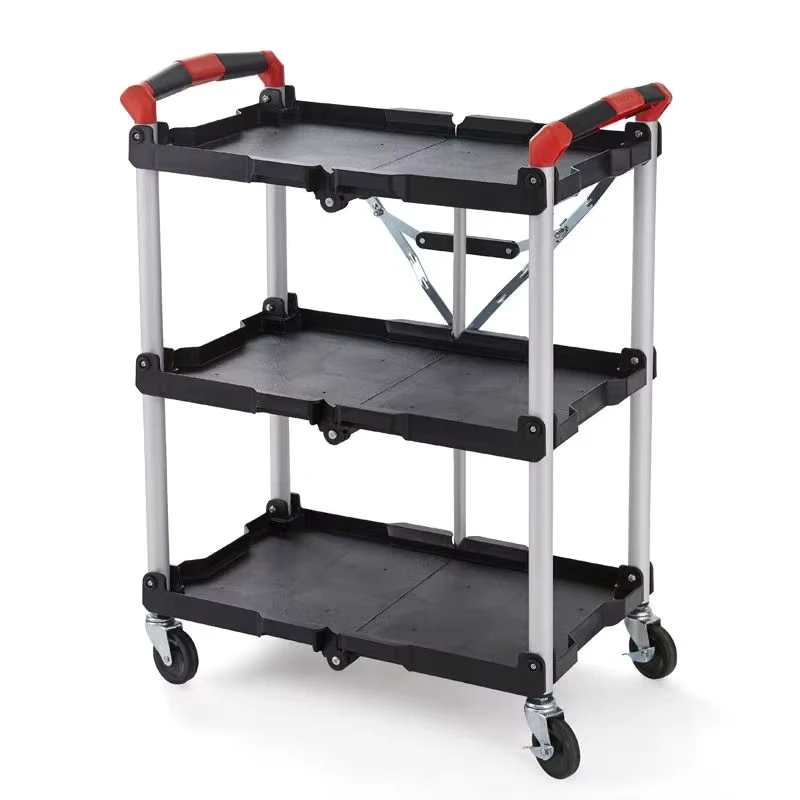 Special Foldable Four Wheel Service Trolley Wagon Cart Metal Plastic Wheels for Storage Organization Equipment OEM Customizable