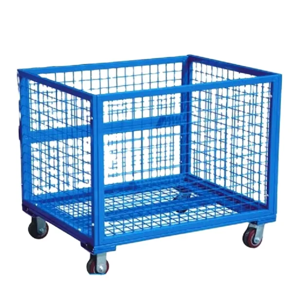 Stackable Rolling Container Storage Metal Bin