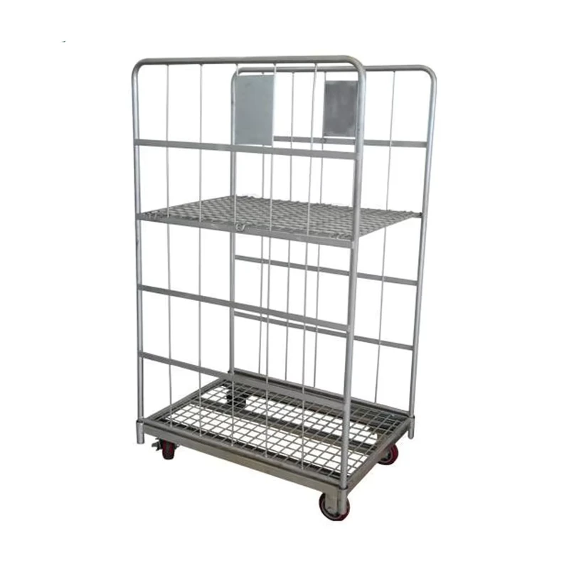 Stacking Trolley Logistics 4 Sided Roll Container Wire Mesh Cage with Wheels Logistic Cart Pallet Cages