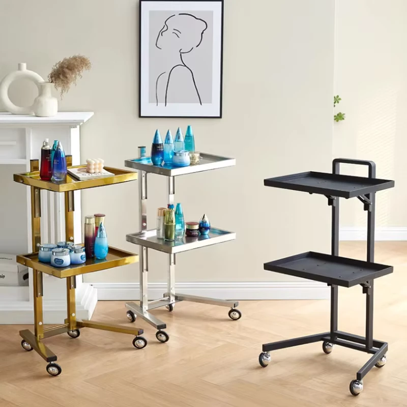 Stainless Steel 3 Tier Salon Rolling Trolley Multipurpose Tool Storage Cart for Hair Salon Barber Shop Customizable