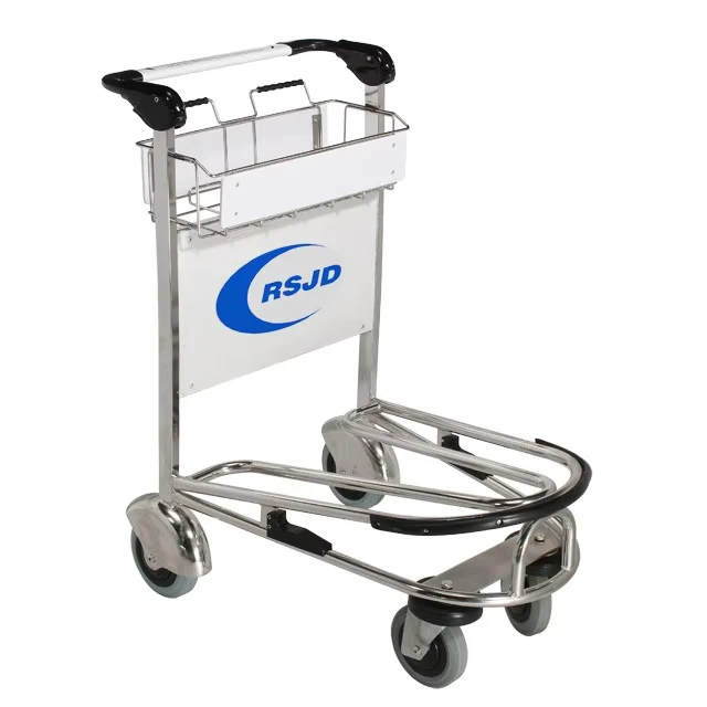 Stainless Steel 4 Wheels Airport Transport Trolley