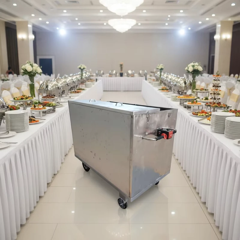 Stainless Steel Aluminium Four Wheel Electric Trolley 400W Motor Stackable Foldable OEM Battery Powered Cart Food Transportation