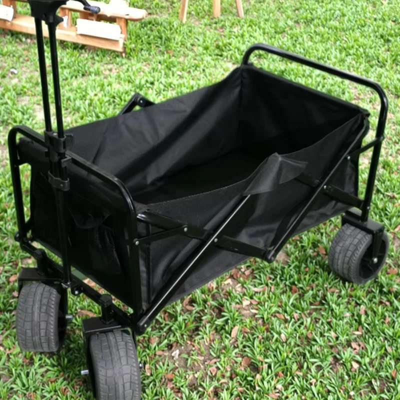 Stainless Steel Easy Folding Wagon Cart All-Terrain Wheels Collapsible Picnic Camping Garden Shopping Trolley OEM Customized