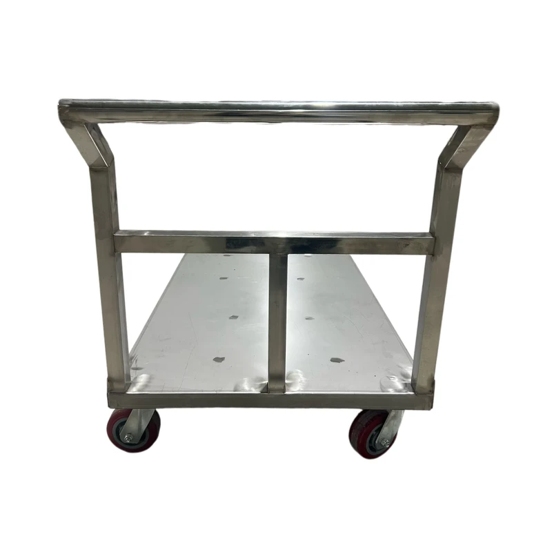 Stainless Steel Foldable Heavy Duty Hand Trolley Cart Flatbed Platform with Wheels for Hotel Restaurant Kitchen Use