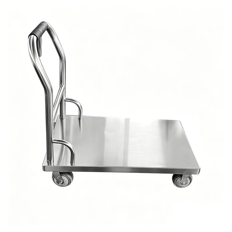 Stainless Steel Foldable Thickened Portable Flatbed Cargo Trolley for Restaurants Hotels and Hospitals Customized Available