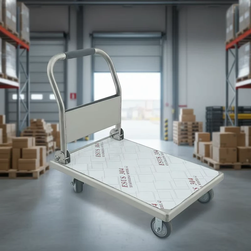 Stainless Steel Folding Hand Truck Heavy Duty Space-Saving Cart for Efficient Transport