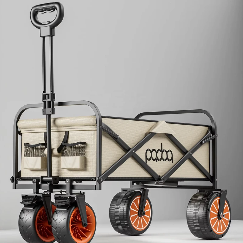 Stainless Steel Folding Utility Collapsible Foldable Wagon Garden Cart Retractable Handle Electric Buggy Beach Shopping Storage