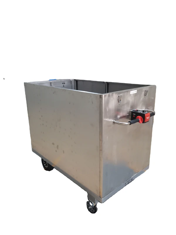 Stainless Steel Four Wheel Foldable Electric Trolley Aluminium Cover Platform Structure Industrial Storage OEM Cart 400W Motor