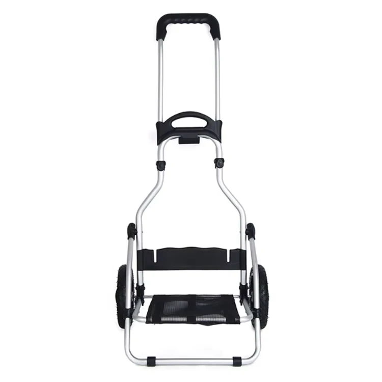 Stainless Steel Frame Foldable Two Wheeled Trolley Aluminium Lightweight Hand Trolley Shopping Cart GCG 032