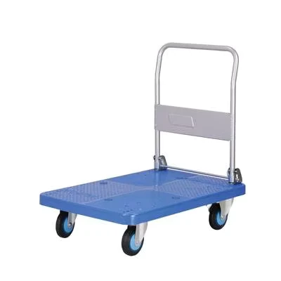 Stainless Steel Hand Push Trolley Cart Double Layer Design or Customized for Warehouse Storage or Outdoor for Promotion