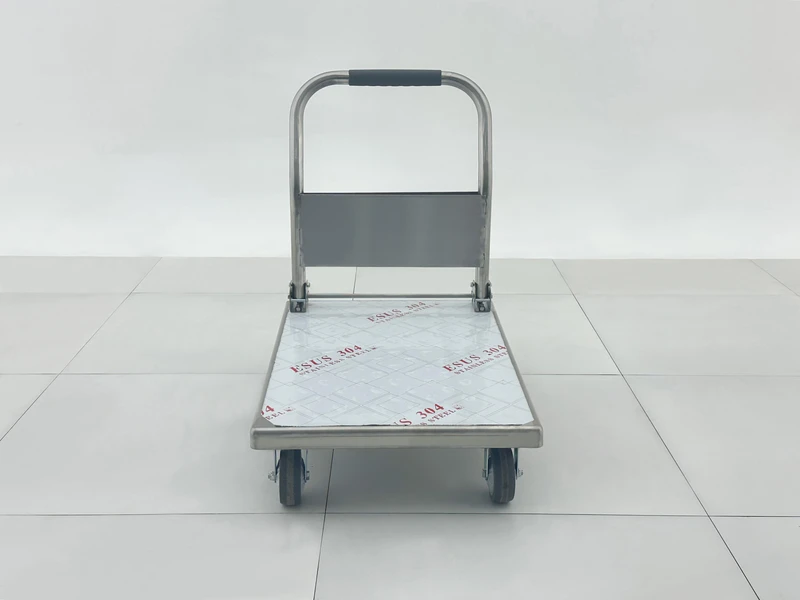 Stainless Steel Handcart Supermarket Warehouse Stocking Cart Carry Heavy Items Conveniently and Easily Stainless Steel Trolley