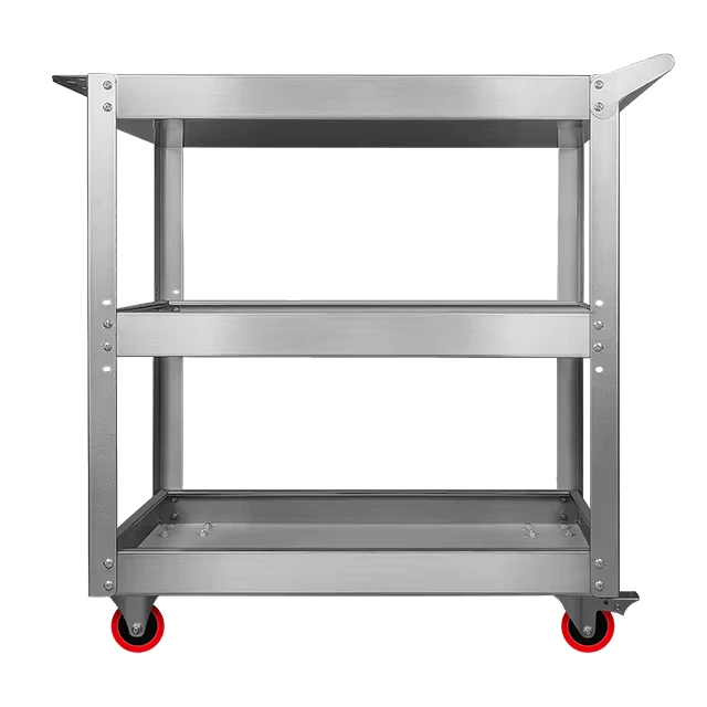 Stainless Steel Heavy Duty Workshop Tool Cart Trolley OEM OBM Customizable Powder Coated Lockable 300kg Load Capacity