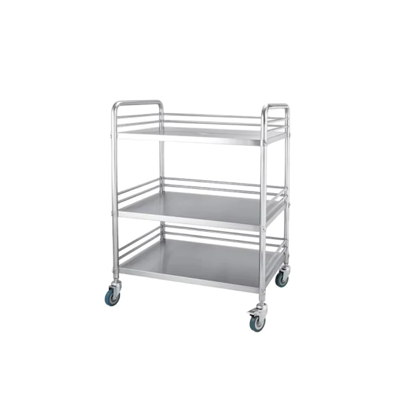 Stainless Steel Hospital Medical Emergency Treatment Dressing Trolley with Drawers
