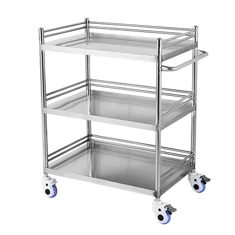 Stainless Steel Hospital Medical Emergency Treatment Trolley