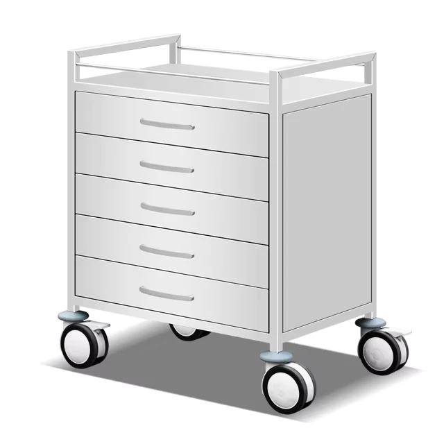 Stainless Steel Hospital Service Cart Hand Push Utility Mobile Cart Trolley with Drawers Customizable