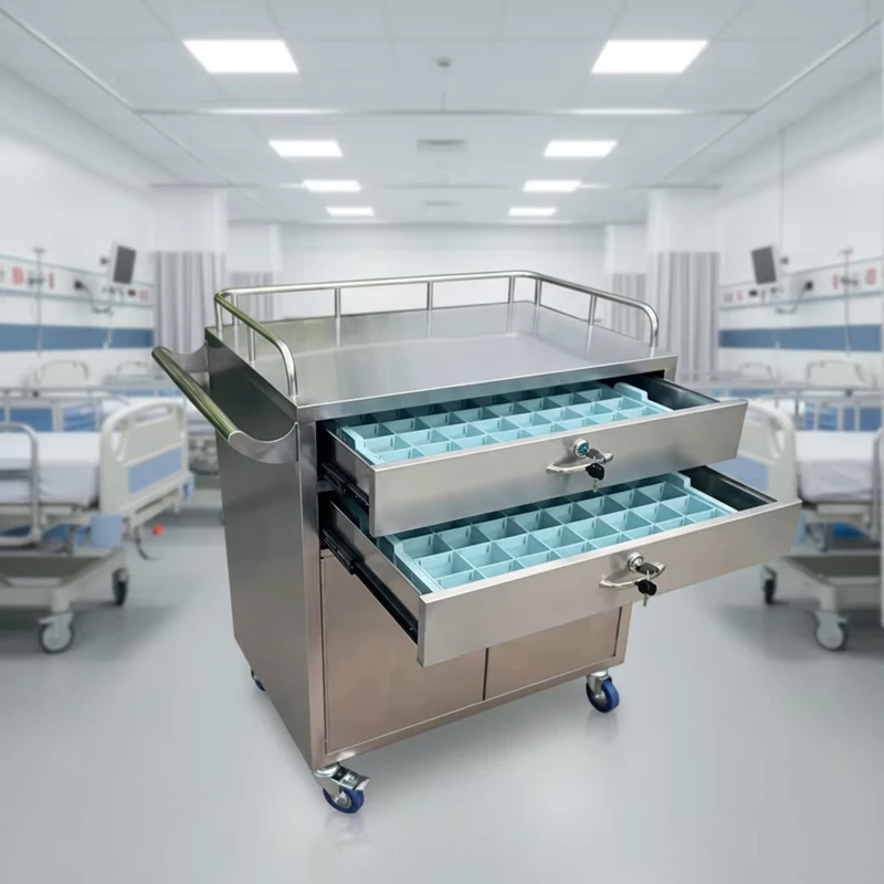 Stainless Steel Hospital Trolley Modern Design Durable Construction for Hospitals Pharmaceutical Factory Clean Rooms