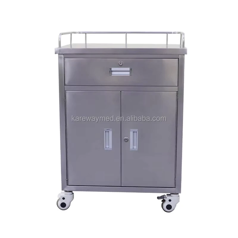 Stainless Steel Hospital Usage Medicine Trolley Cart