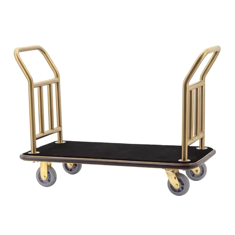 Stainless Steel Hotel Box Charter Car Luggage Cart Trolley Customizable Color 4 Wheel Multi Functional Easy Assembly