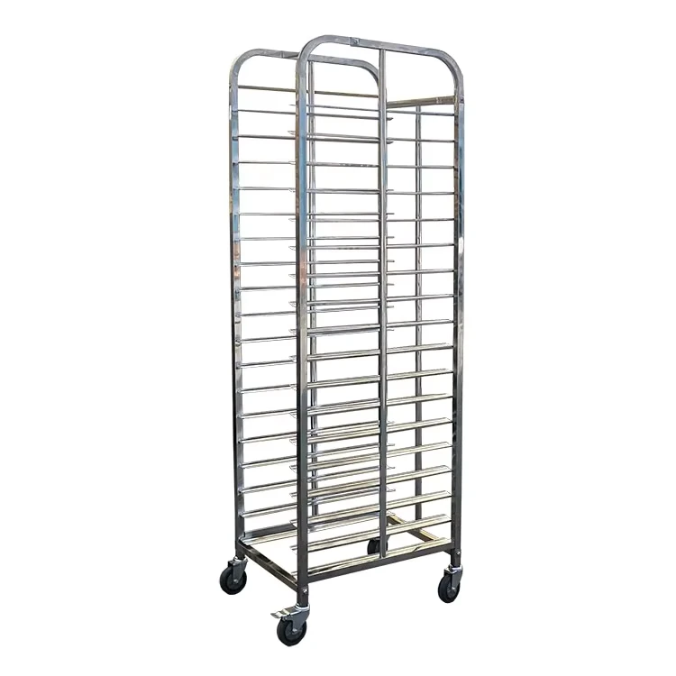 Stainless Steel Kitchen Food Rack Trolley for Hotel and Restaurant Hand Push Vertical Trolley