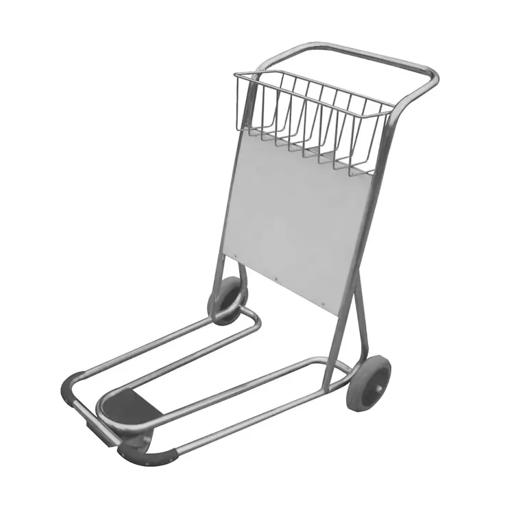 Stainless Steel Material Airport Passengers Carry Luggage Trolley Hand Brake Airport Trolley