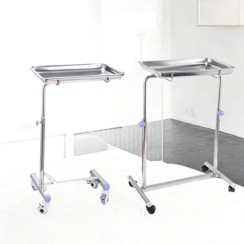 Stainless Steel Medical Treatment Cart Rolling Wheel Brake Multi Function for Hospital Hotel Kitchen Workshop