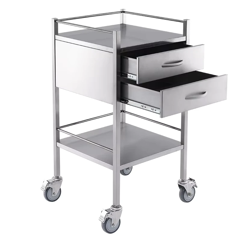 Stainless Steel Medical Trolley For Instrument Hospital Furniture Trolley Stainless Steel Trolley