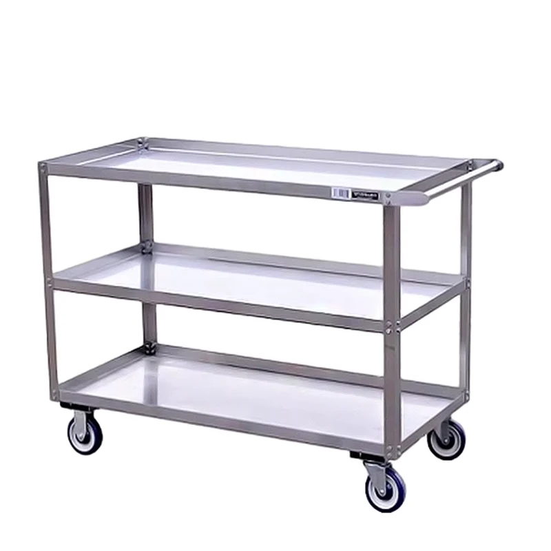 Stainless Steel Mobile Food Cart Catering Service Transport Trolley for Convenience