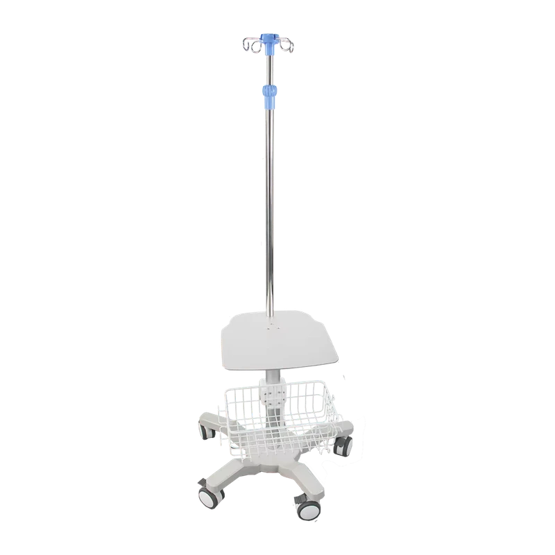 Stainless Steel Movable Infusion Pole IV Stand Medical Trolley with Drip Stand for Hospital or Clinic Metal Material