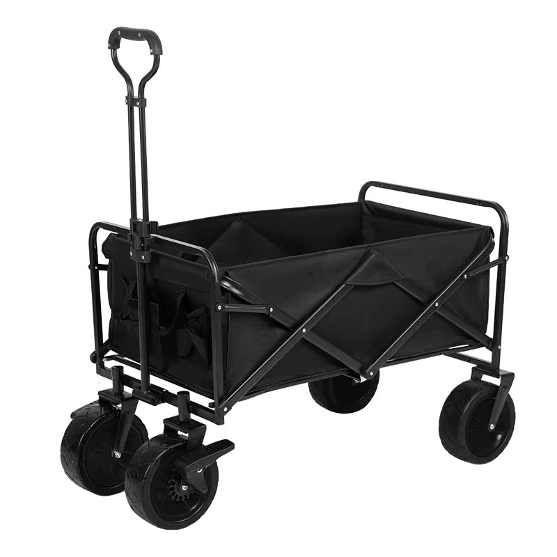Stainless Steel Outdoor Camping Trolley Portable Folding Camp Car Trailer Multi Functional Hand Push for Shopping OEM