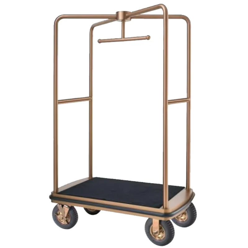 Stainless Steel Restaurant Hotel Luggage Cart Trolley Customizable Color 4 Wheel Multi Functional Easy Assembly